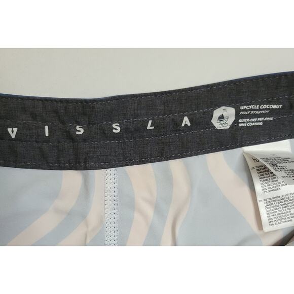 Vissla E.G Lark Men's Board Shorts Size 30 Geometric Wave Blue Inseam 10 - Picture 5 of 10